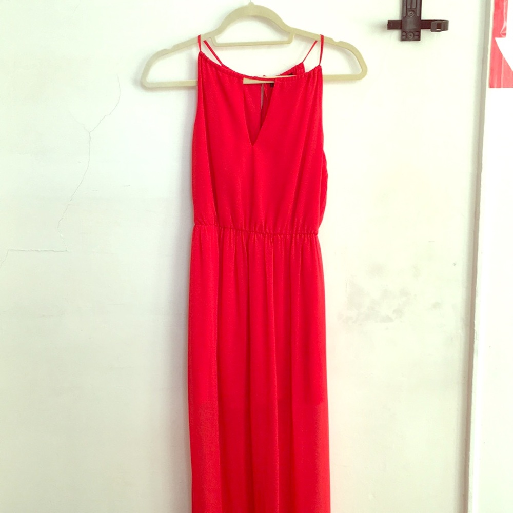 Red maxi dress